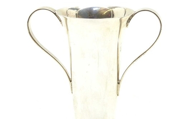 A Tiffany & Co twin handled silver specimen vase