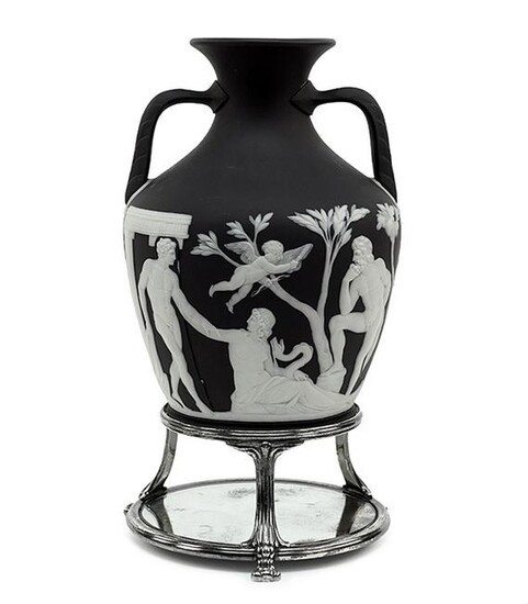 A Wedgwood Black Jasperware Portland Vase.