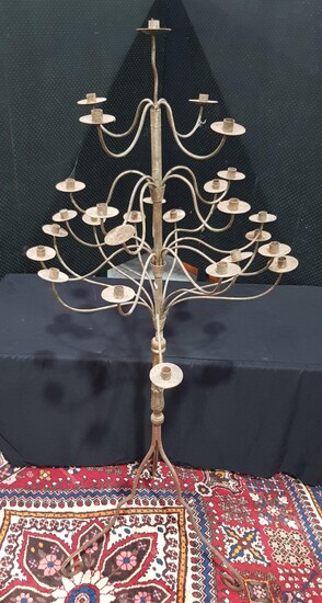 A Wrought Iron Floor Standing Candelabrum with 23 branches on tripod base (Approx. H: 210cm), from House of Manor in Mosman