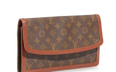 A brown and tan clutch, Louis Vuitton pochette dame...