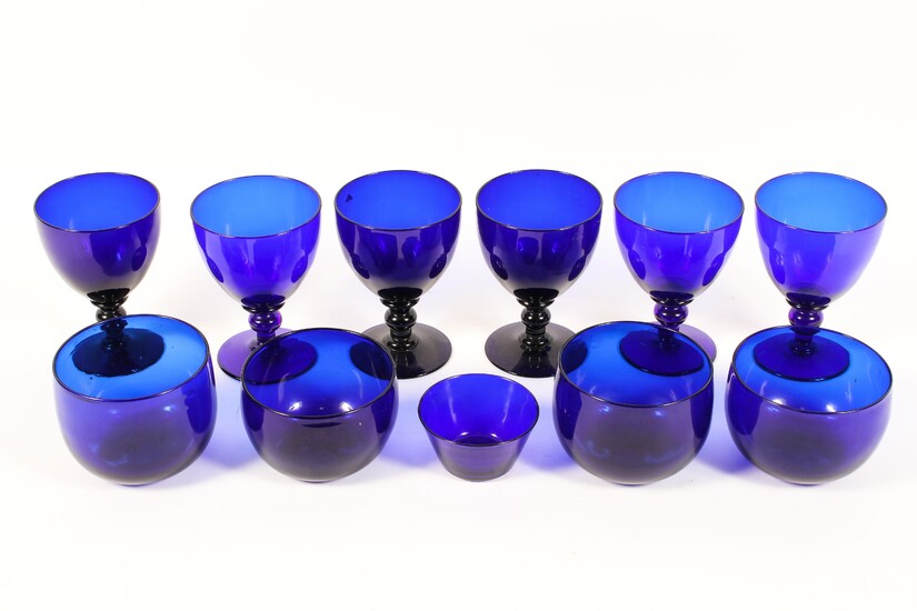 A collection of Bristol blue glass, 20th century
