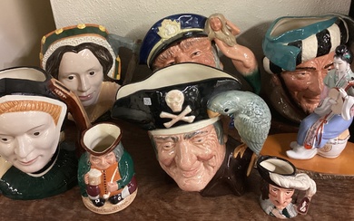 A collection of Royal Doulton "Toby" character jugs.