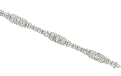 A diamond and platinum bracelet