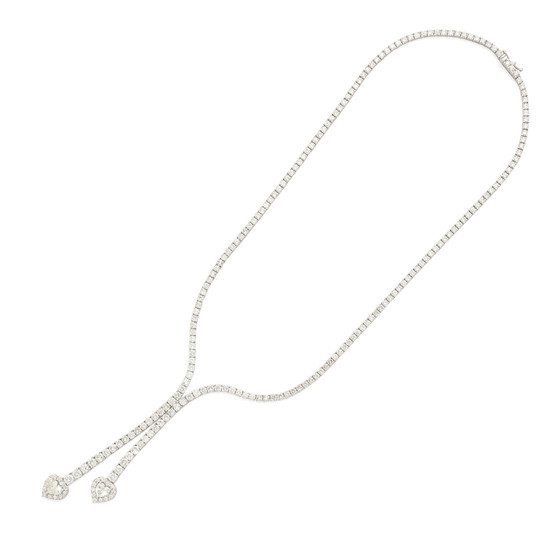 A diamond and white gold 'Y' necklace