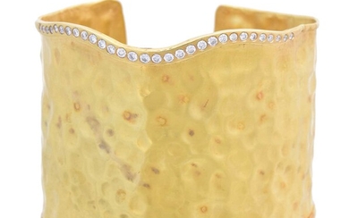 A diamond cuff bangle