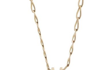 A diamond single-stone pendant, with chain
