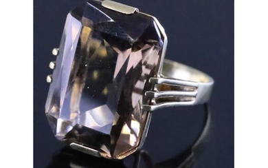 A gem set 14kt gold ring signed Handarbeit finger size O