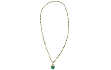 A gold and aventurine quartz pendant necklace, 1997