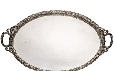A large Ottoman silver tray, 19th century