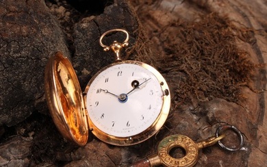 A late 19th century Swiss lady's gold hunter pocket watch, B...