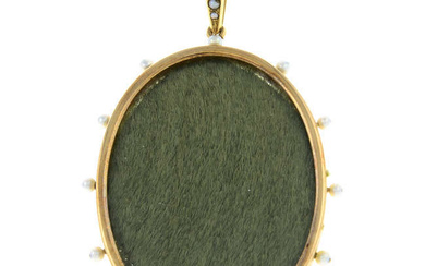 A late Victorian gold seed pearl locket pendant.