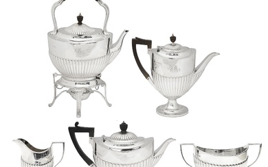 A late Victorian silver five piece tea and coffee service