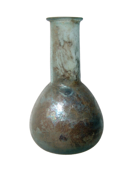 A nice pale blue Roman glass bottle