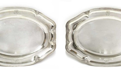 A pair of French sterling silver serving dishes