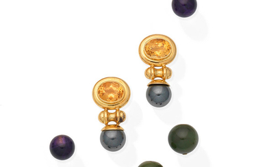A pair of gem-set earrings