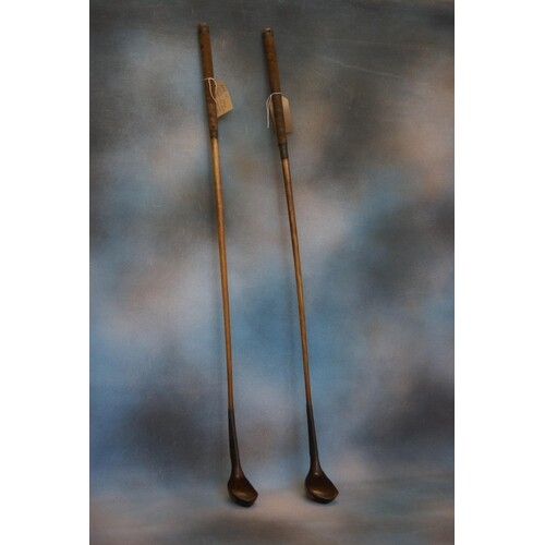 A pair of hickory shafted William Park leather faced scar-ne...