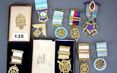 A quantity of silver and enamelled Masonic medals.