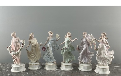 A set of six Wedgewood ltd edition 1734/7500 porcelain "The ...