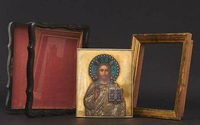 A splendid Russian icon "Christus Pantokrator" with