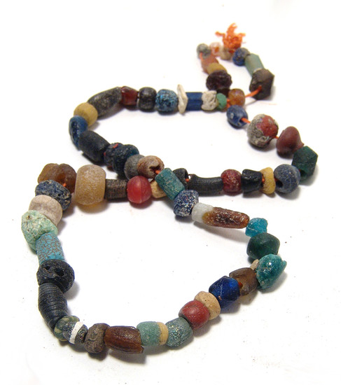 A strand of Roman glass beads