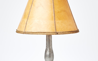 A table lamp, Art Nouveau, early 20th century, pewter, decor in the form of flora.