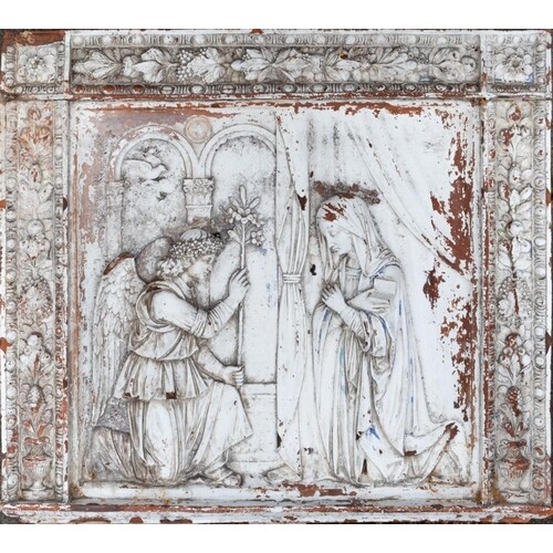 A terracotta plaque in the manner of Andrea Della Robbia: mo...