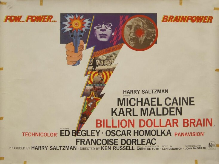 A vintage film poster, 'Billion Dollar Brain', 1967, 76.5 x 102cm