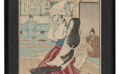 ADACHI GINKO (JAPAN 1853-1902). KOKON MEIFU KAGAMI SERIES PRINT 1887 CA.