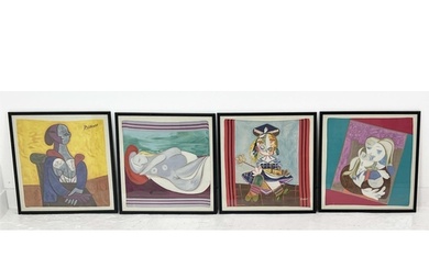 AFTER PABLO PICASSO (Spanish 1881-1973), a set of four silk ...
