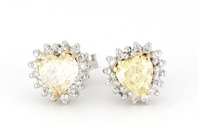 AIG Certificate - No Reserve Price - 18 kt. White gold - Earrings - 1.10 ct Diamond - Diamonds