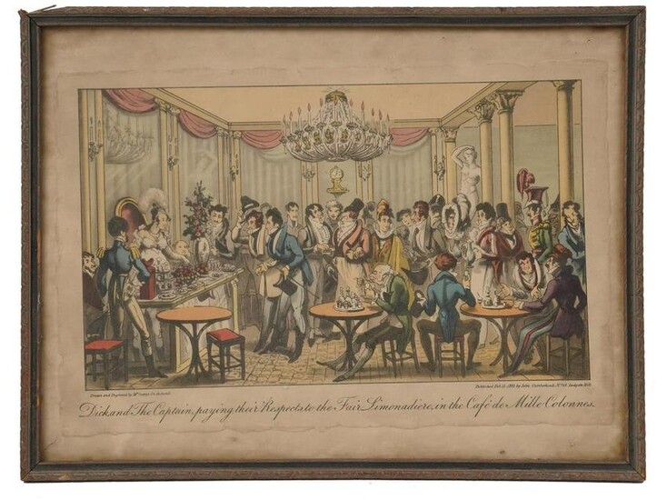 AN ANTIQUE FRENCH ENGRAVING BY GEORGE CRUIKSHANK