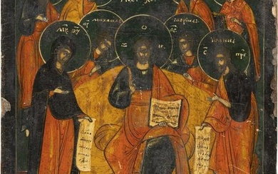 AN ICON OF THE EXTENDED DEISIS Russian, late 18th century T