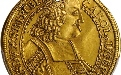 AUSTRIA. Olmutz. 2 Ducats, 1691. Karl II von Liechtenstein-Castelcorn. PCGS Genuine--Holed, AU Details Gold Shield.