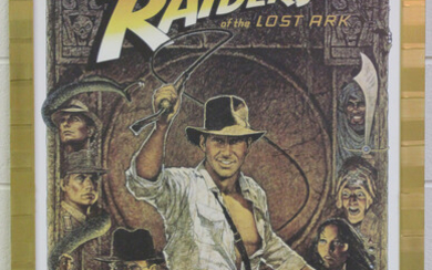 AUTOGRAPH. A colour Raiders of the Lost Ark poster, indistinctly signed by Steven Spielberg, within