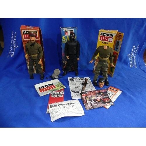 Action Man; A boxed early 1980's SAS Key Figure, with brown ...