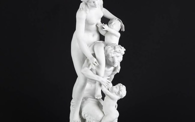After Claude Michel, CLODION (1738-1814) 'Group with a Satyr', Sèvres marks. (L:18 x W:27 x H:51