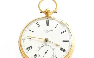 An 18 carat gold open faced pocket watched, signed William...