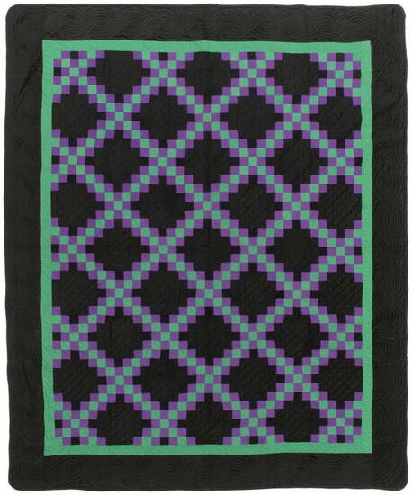 An Amish Double Irish Chain quilt