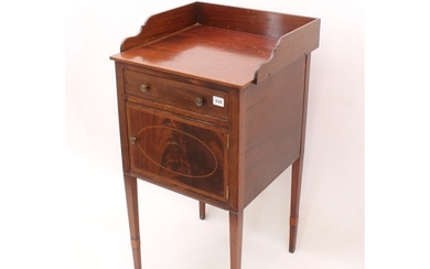 An Edwardian inlaid mahogany bedside cabinet - the rosewood ...