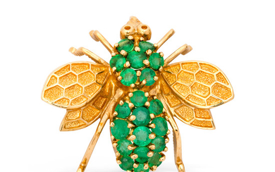 An Emerald and Gold Pendant/Brooch