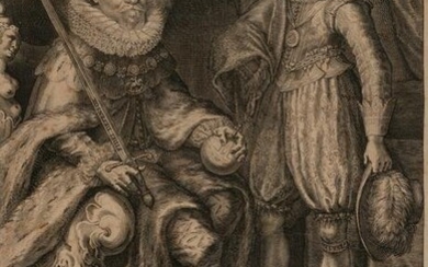 An English Engraving of King James and his Son Charles