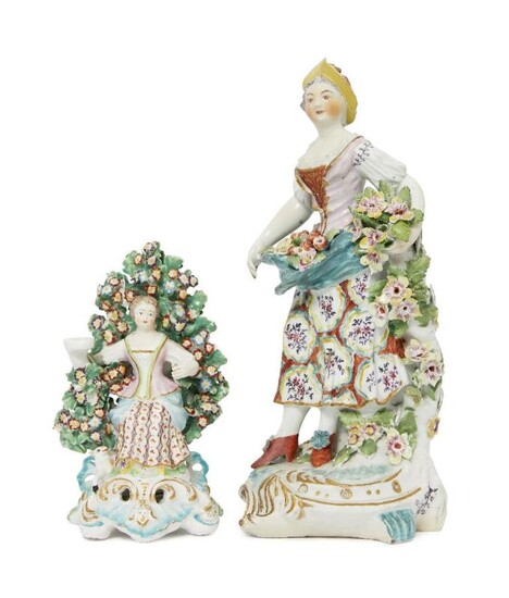 An English porcelain figure of a lady,...