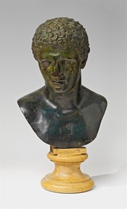 An Italian bronze bust of Hermes after Praxit ...