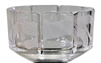 An Orrefors Etched Glass Bowl