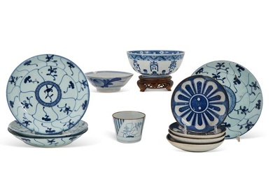 An eleven piece group of Asian ceramic tableware