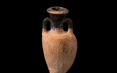 Ancient Greek Ceramic Almond-shaped amphoriskos H: 9.5 cm
