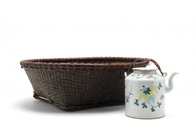 Antique Chinese Basket and Teapot