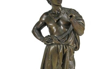 Antique French man bronze sculpture, unsigned