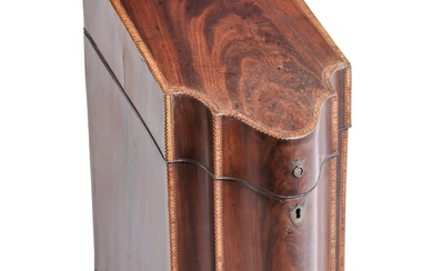 Antique George III Style Slant Slope Flatware Box