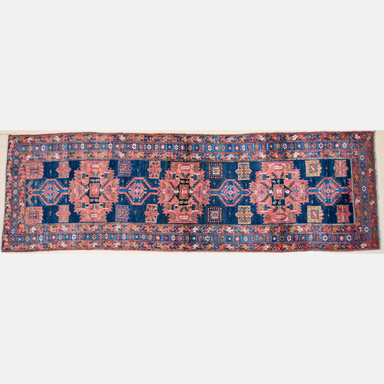 Antique Persian Heriz Wool Runner